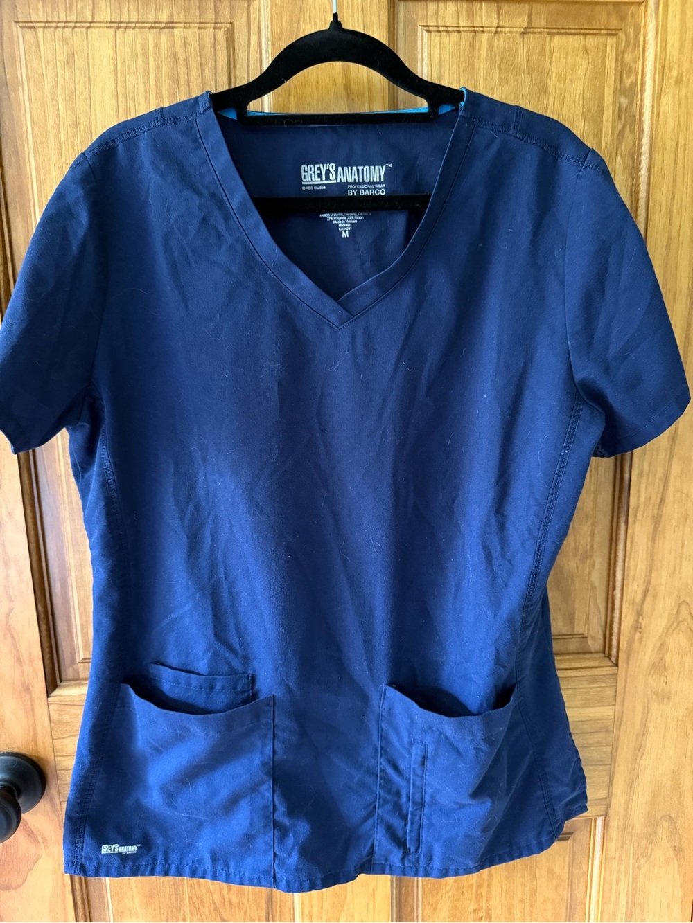 Grey's Anatomy Navy V-Neck Medical Scrub Top